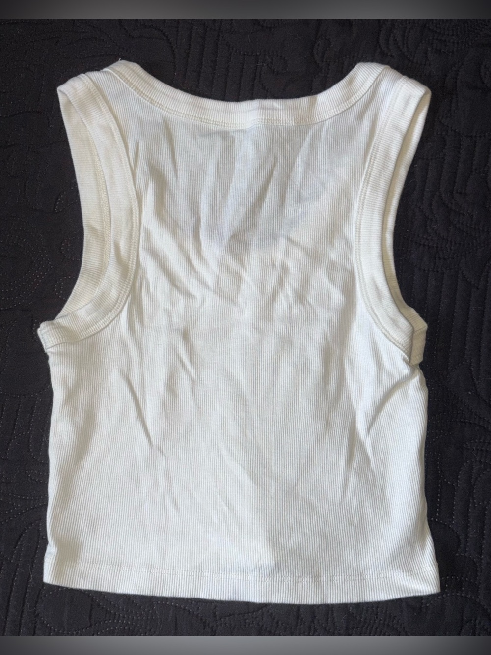 Billabong White Ribbed Tank Top with Blue Sun Motif Size XS - Picture 3 of 3